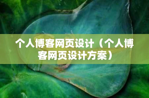 个人博客网页设计（个人博客网页设计方案）