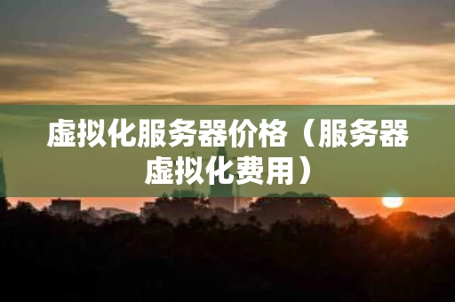 虚拟化服务器价格（服务器虚拟化费用）