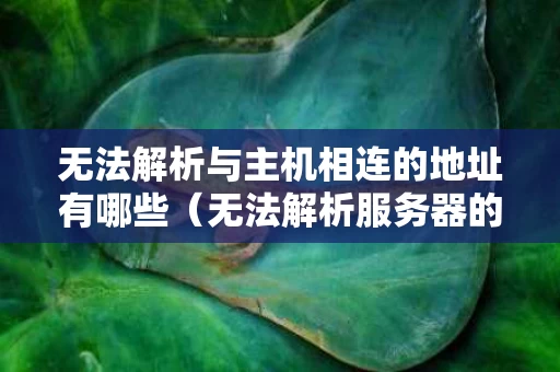无法解析与主机相连的地址有哪些（无法解析服务器的名称或地址是什么意思）