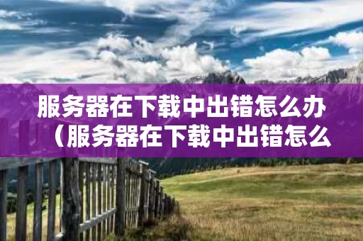 服务器在下载中出错怎么办（服务器在下载中出错怎么办啊）