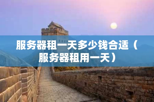 服务器租一天多少钱合适（服务器租用一天）