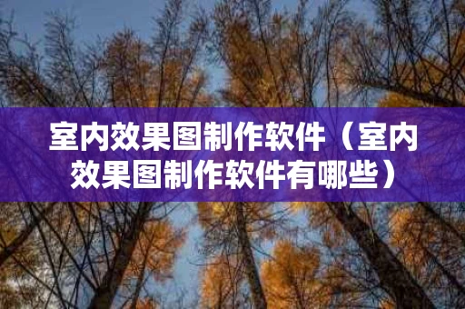 室内效果图制作软件（室内效果图制作软件有哪些）