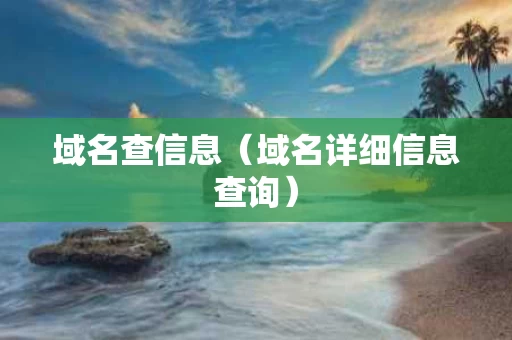 域名查信息（域名详细信息查询）