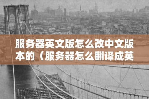 服务器英文版怎么改中文版本的（服务器怎么翻译成英文）
