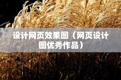 设计网页效果图（网页设计图优秀作品）
