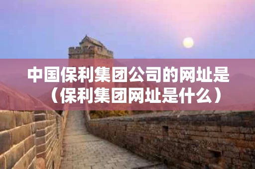 中国保利集团公司的网址是（保利集团网址是什么）