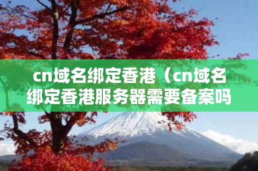 cn域名绑定香港（cn域名绑定香港服务器需要备案吗）