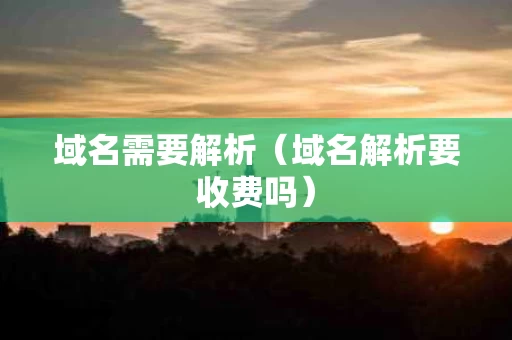 域名需要解析（域名解析要收费吗）