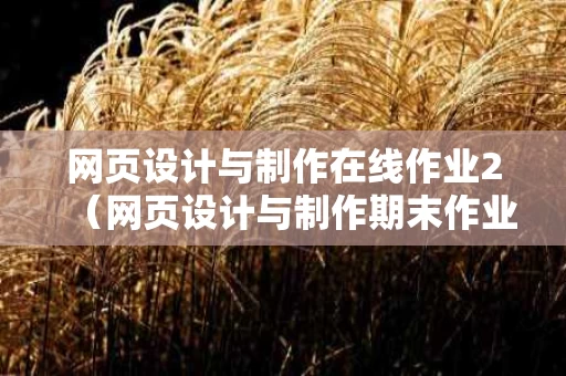 网页设计与制作在线作业2（网页设计与制作期末作业）