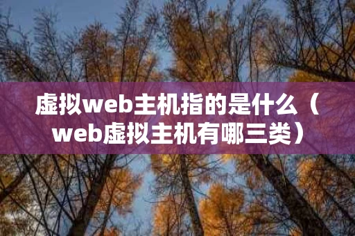 虚拟web主机指的是什么（web虚拟主机有哪三类）