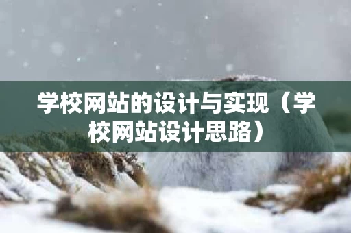 学校网站的设计与实现（学校网站设计思路）