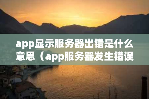 app显示服务器出错是什么意思（app服务器发生错误是什么意思）