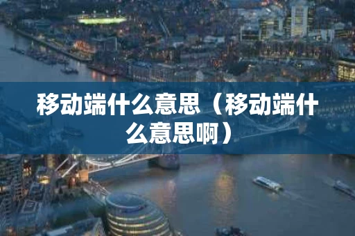移动端什么意思（移动端什么意思啊）