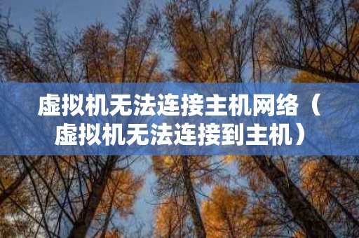 虚拟机无法连接主机网络（虚拟机无法连接到主机）