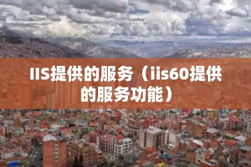IIS提供的服务（iis60提供的服务功能）