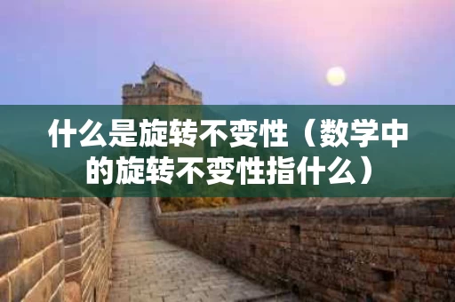 什么是旋转不变性（数学中的旋转不变性指什么）