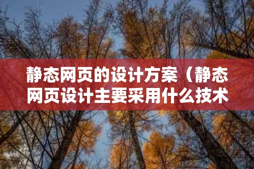 静态网页的设计方案（静态网页设计主要采用什么技术）