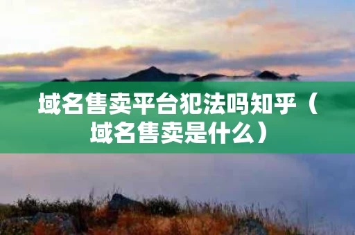 域名售卖平台犯法吗知乎（域名售卖是什么）