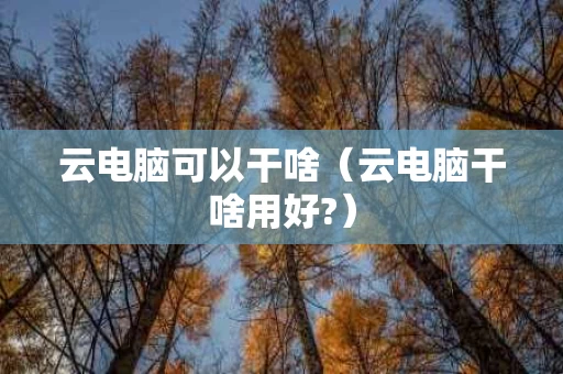 云电脑可以干啥（云电脑干啥用好?）