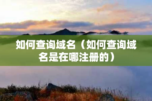 如何查询域名（如何查询域名是在哪注册的）