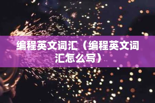 编程英文词汇（编程英文词汇怎么写）