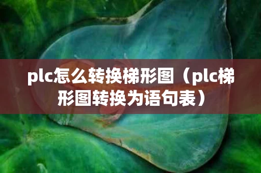 plc怎么转换梯形图（plc梯形图转换为语句表）