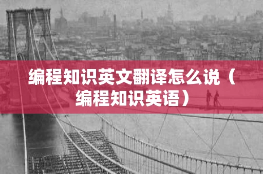 编程知识英文翻译怎么说（编程知识英语）