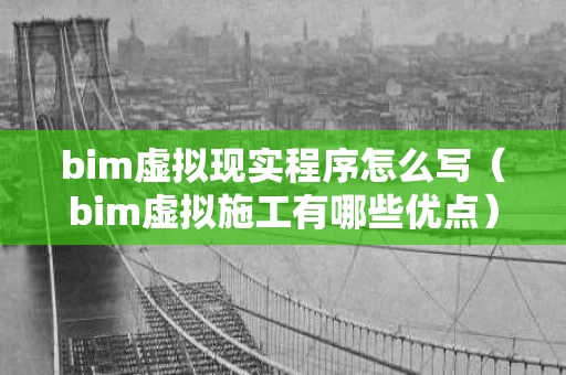 bim虚拟现实程序怎么写（bim虚拟施工有哪些优点）