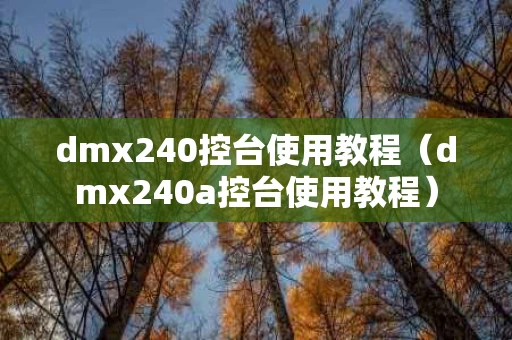 dmx240控台使用教程（dmx240a控台使用教程）