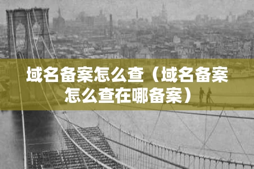 域名备案怎么查（域名备案怎么查在哪备案）