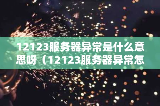 12123服务器异常是什么意思呀（12123服务器异常怎么解决）