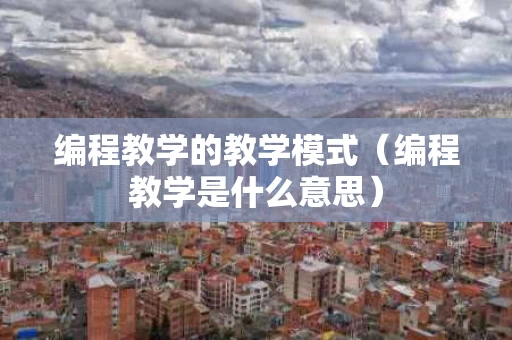 编程教学的教学模式（编程教学是什么意思）