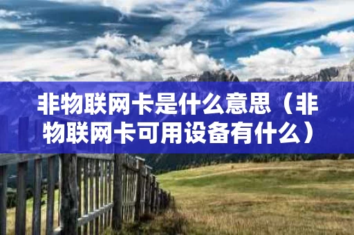非物联网卡是什么意思（非物联网卡可用设备有什么）