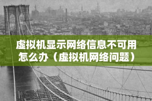 虚拟机显示网络信息不可用怎么办（虚拟机网络问题）
