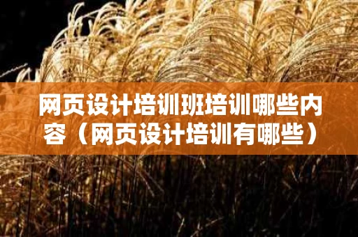 网页设计培训班培训哪些内容（网页设计培训有哪些）