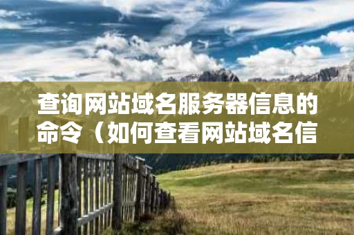 查询网站域名服务器信息的命令（如何查看网站域名信息）
