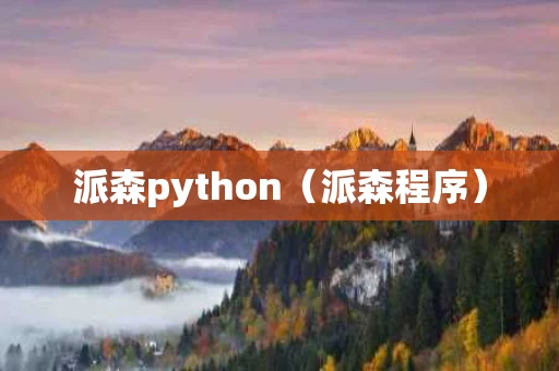 派森python（派森程序）