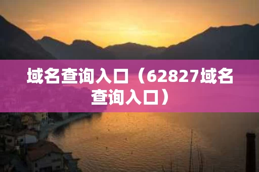 域名查询入口（62827域名查询入口）