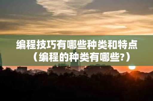 编程技巧有哪些种类和特点（编程的种类有哪些?）