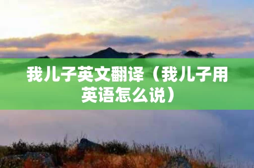 我儿子英文翻译（我儿子用英语怎么说）