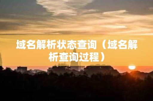 域名解析状态查询（域名解析查询过程）