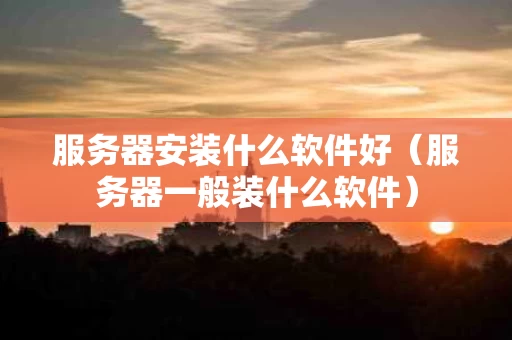 服务器安装什么软件好（服务器一般装什么软件）