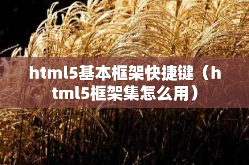 html5基本框架快捷键（html5框架集怎么用）