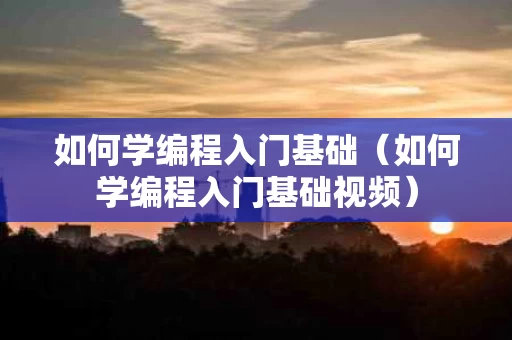 如何学编程入门基础（如何学编程入门基础视频）