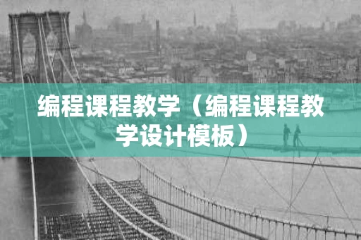 编程课程教学（编程课程教学设计模板）