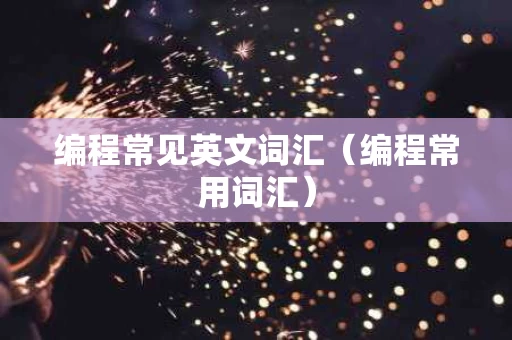 编程常见英文词汇（编程常用词汇）