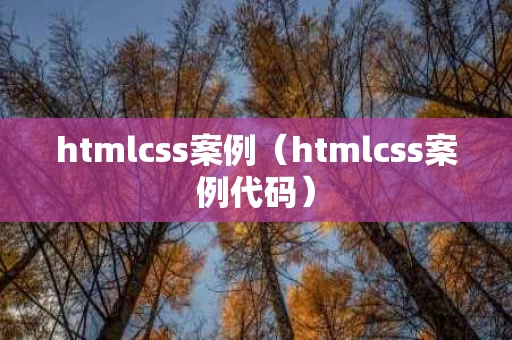 htmlcss案例（htmlcss案例代码）