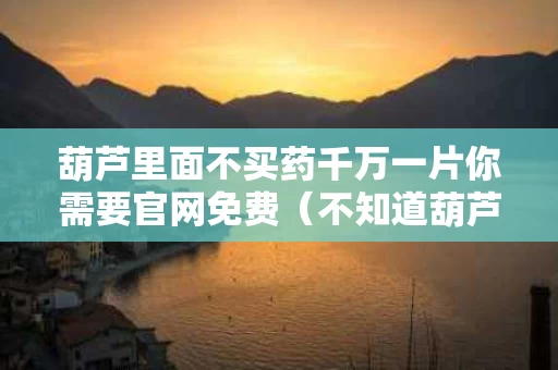 葫芦里面不买药千万一片你需要官网免费（不知道葫芦里卖的什么药是什么意思）