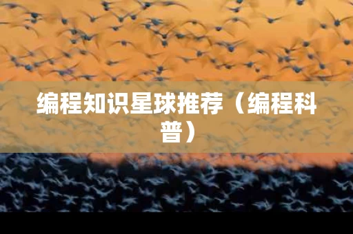 编程知识星球推荐（编程科普）