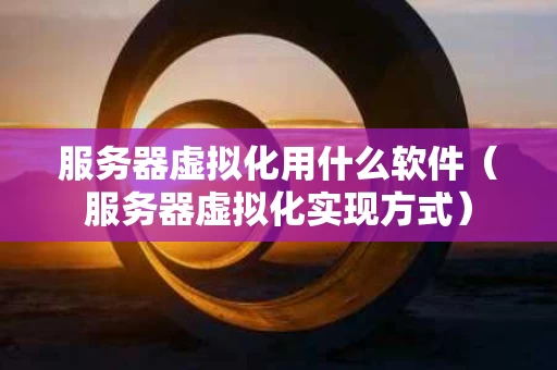 服务器虚拟化用什么软件（服务器虚拟化实现方式）